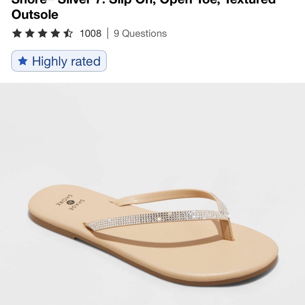 Shade & Shore flip flops- size 7